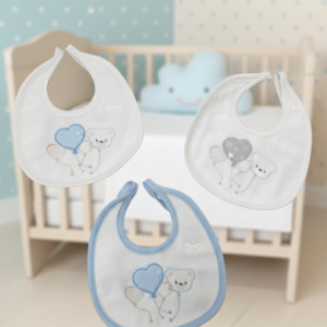 Bavaglino ricamo ors/palloncino