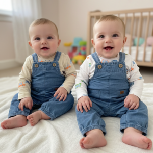 Completo salopette jeans