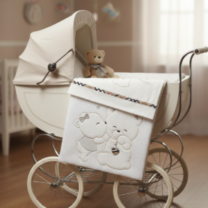 Set carrozzino scozzese in cotone